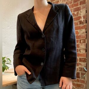 Black Talbots 100% linen exterior blazer